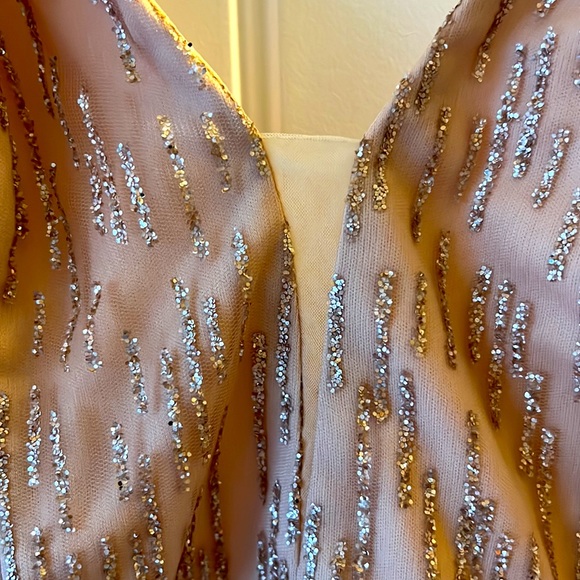 Lulu’s ADELINE MAXI DRESS IN BLUSH GLITTER from Lulu’s size large - Picture 2 of 5